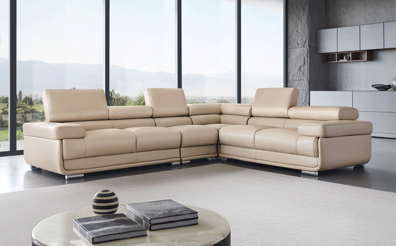Clearance Living Room 2119 Sectional Cream
