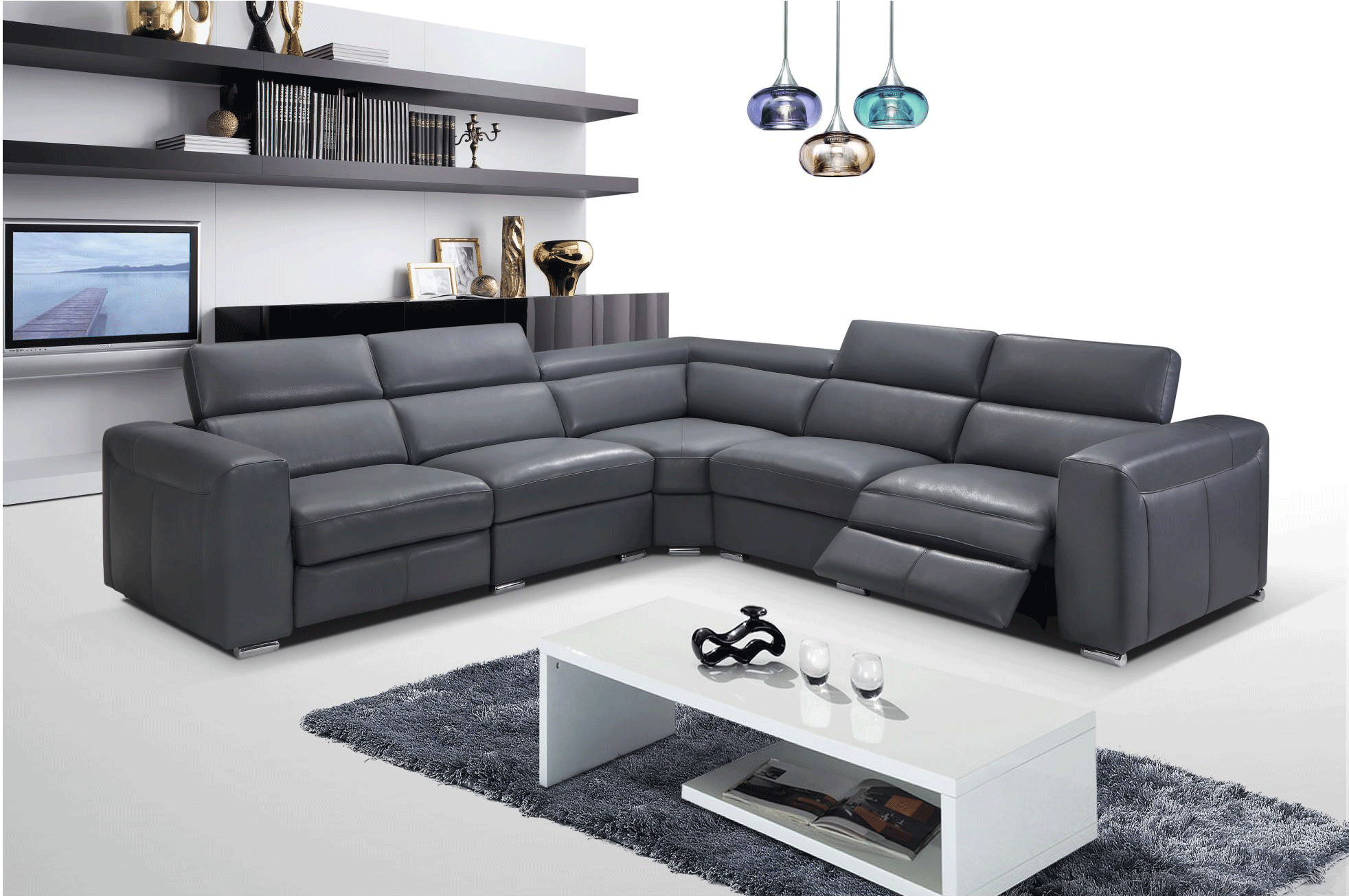 Bedroom Furniture Modern Bedrooms QS and KS 2919 Sectional w/ recliners