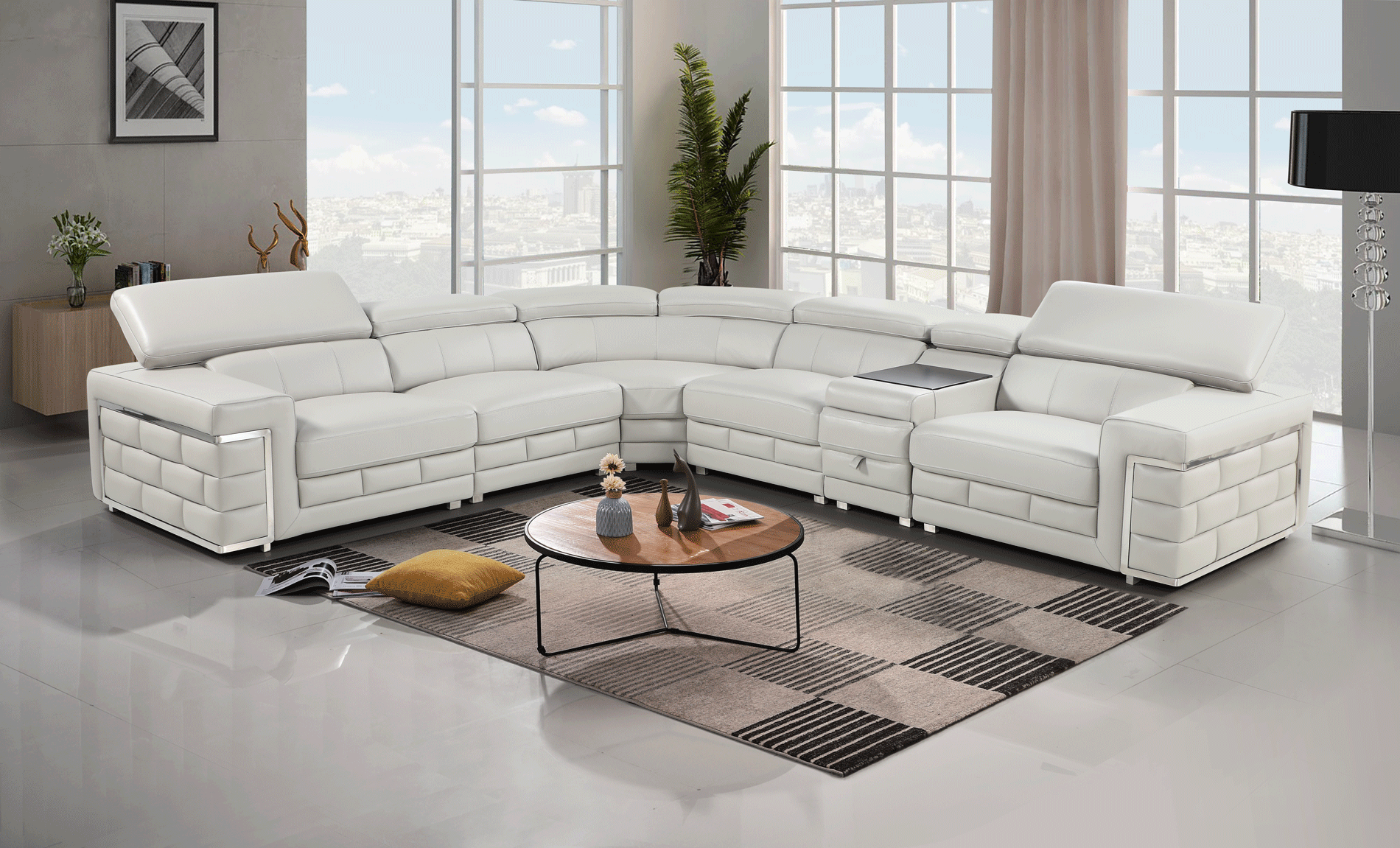 Living Room Furniture Reclining and Sliding Seats Sets 378 Sectional