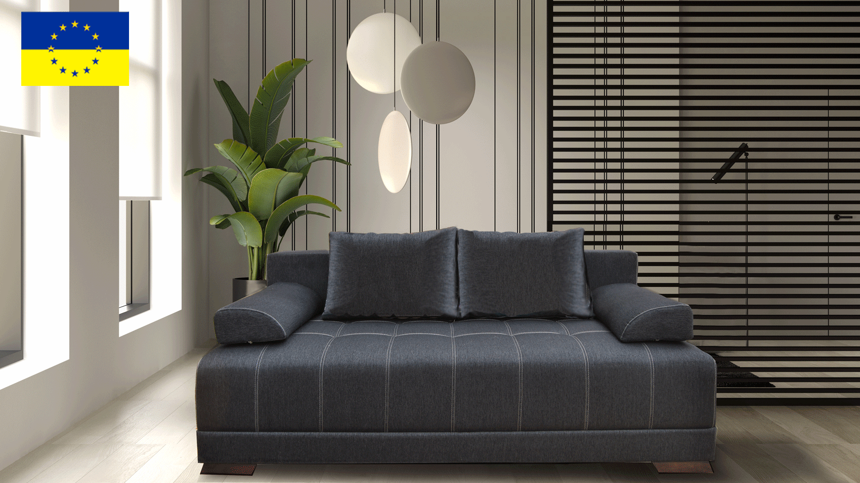 Brands European Living Collection Brooklyn Sofa bed and storage