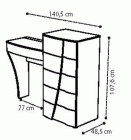 Toilette-C-DX-terminal-side-hanging-element-5-drawers-chest-151TOI.04NO