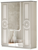 Aida White/Silver 4 Door Wardrobe